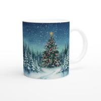 Festive Christmas Mug, Large Cup, 15oz and 11oz Ceramic Mug Set, Christmas Tree