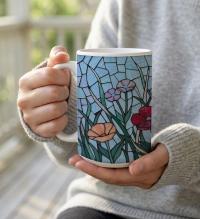 Floral Cups Set - Large and Small Mug Set