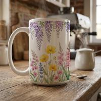 Floral Cups -  Large and Small Ceramic Mugs