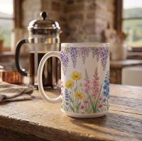 Floral Cups -  Large and Small Ceramic Mugs