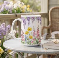 Floral Cups -  Large and Small Ceramic Mugs