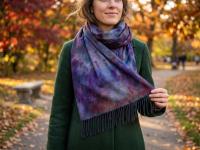 Hand Dyed Tie Dye Pashmina, Blanket Shawl, Wide Scarf, Head Wrap - Rayon Shawl