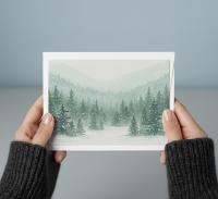 Winter Forest Christmas Cards – Snowy Trees, Singles or Bulk Pack, Gift Cards