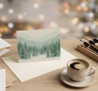 Winter Forest Christmas Cards – Snowy Trees, Singles or Bulk Pack, Gift Cards
