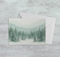 Winter Forest Christmas Cards – Snowy Trees, Singles or Bulk Pack, Gift Cards