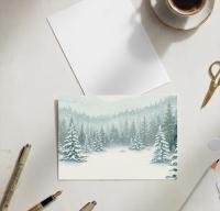 Winter Forest Christmas Cards – Snowy Trees, Singles or Bulk Pack, Gift Cards