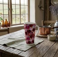 17oz Mug - Hearts - Latte Mug, Ceramic Coffee or Tea Cup, Extra Tall