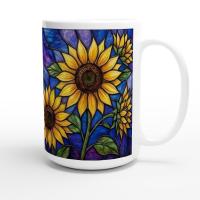 Set of Big Mugs, Floral Cup Set, Large 15 oz Matching Cups