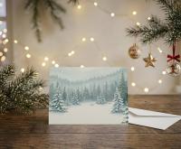 Winter Forest Christmas Cards – Snowy Trees, Singles or Bulk Pack, Gift Cards