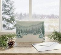 Holiday Greeting Cards, 3 Pack, Christmas Trees, Bulk Set of Gift Cards