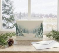 Holiday Greeting Cards, 3 Pack, Christmas Trees, Bulk Set of Gift Cards