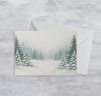 Holiday Greeting Cards, 3 Pack, Christmas Trees, Bulk Set of Gift Cards
