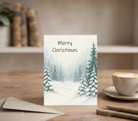 Holiday Greeting Cards, 3 Pack, Christmas Trees, Bulk Set of Gift Cards