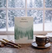 Holiday Greeting Cards, 3 Pack, Christmas Trees, Bulk Set of Gift Cards