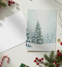 Holiday Greeting Cards, 3 Pack, Christmas Trees, Bulk Set of Gift Cards