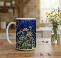 Floral Cups -  Large and Small Ceramic Mugs