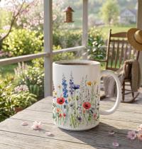 Floral Cups -  Large and Small Ceramic Mugs