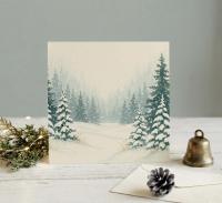 Holiday Greeting Cards, 3 Pack, Christmas Trees, Bulk Set of Gift Cards