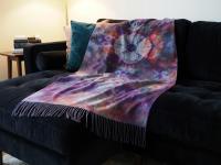 Hand Dyed Tie Dye Pashmina, Blanket Shawl, Wide Scarf, Head Wrap - Rayon Shawl