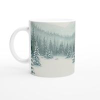Christmas Mugs - Winter Forest Cups Set -  Large and Small Ceramic Mugs