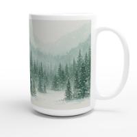Christmas Mugs - Winter Forest Cups Set -  Large and Small Ceramic Mugs