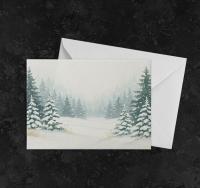 Winter Forest Christmas Cards – Snowy Trees, Singles or Bulk Pack, Gift Cards