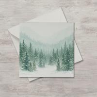 Winter Forest Christmas Cards – Snowy Trees, Singles or Bulk Pack, Gift Cards