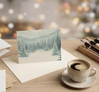 Winter Forest Christmas Cards – Snowy Trees, Singles or Bulk Pack, Gift Cards