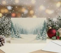 Holiday Greeting Cards, 3 Pack, Christmas Trees, Bulk Set of Gift Cards