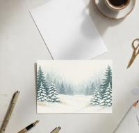 Holiday Greeting Cards, 3 Pack, Christmas Trees, Bulk Set of Gift Cards
