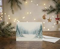 Holiday Greeting Cards, 3 Pack, Christmas Trees, Bulk Set of Gift Cards