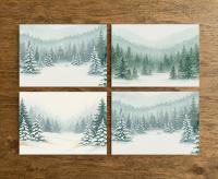 Holiday Greeting Cards, 3 Pack, Christmas Trees, Bulk Set of Gift Cards