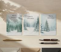 Holiday Greeting Cards, 3 Pack, Christmas Trees, Bulk Set of Gift Cards