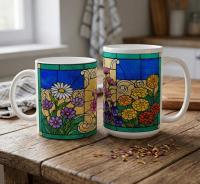 Large and Small Ceramic Mug Set, 15oz and 11oz Cups