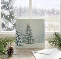 Holiday Greeting Cards, 3 Pack, Christmas Trees, Bulk Set of Gift Cards