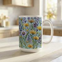 Floral Cups -  Large and Small Ceramic Mugs