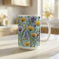 Floral Cups -  Large and Small Ceramic Mugs