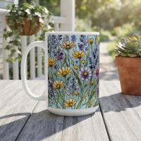 Floral Cups -  Large and Small Ceramic Mugs