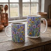 Floral Cups -  Large and Small Ceramic Mugs
