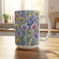 Floral Cups -  Large and Small Ceramic Mugs