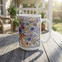 Floral Cups -  Large and Small Ceramic Mugs
