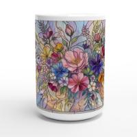 Floral Cups -  Large and Small Ceramic Mugs