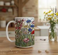 Floral Cups -  Large and Small Ceramic Mugs