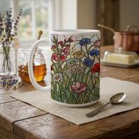 Floral Cups -  Large and Small Ceramic Mugs