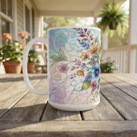 Floral Cups -  Large and Small Ceramic Mugs