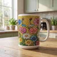 Floral Cups -  Large and Small Ceramic Mugs