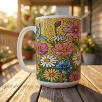 Floral Cups -  Large and Small Ceramic Mugs