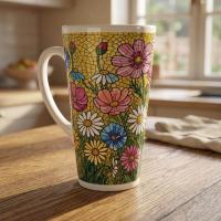 Latte 17oz Ceramic Mug - Coffee or Tea Cup, Extra Tall