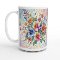 Floral Cups -  Large and Small Ceramic Mugs