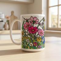 Large and Small Ceramic Mug Set, 15oz and 11oz Cups